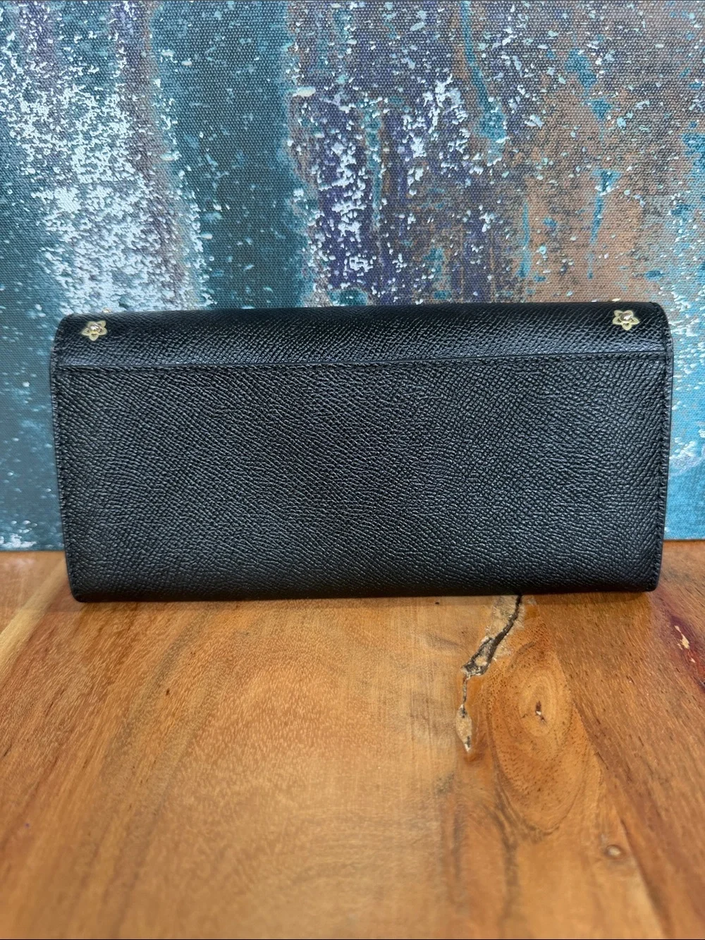 Coach‎ 2010s Western Chic Rivet Wallet Black Leather VGUC